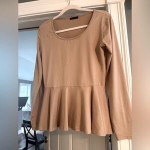 Women’s Knit Tan Peplum Tee M/L